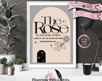 Zestaw artystyczny The Rose Kpop | Plakaty do druku Red Lyric | Dekoracja ścienna Black Rose | Prezent dla fana The Rose | Woosung Dojoon Taegyeom Hajoon Rosarium