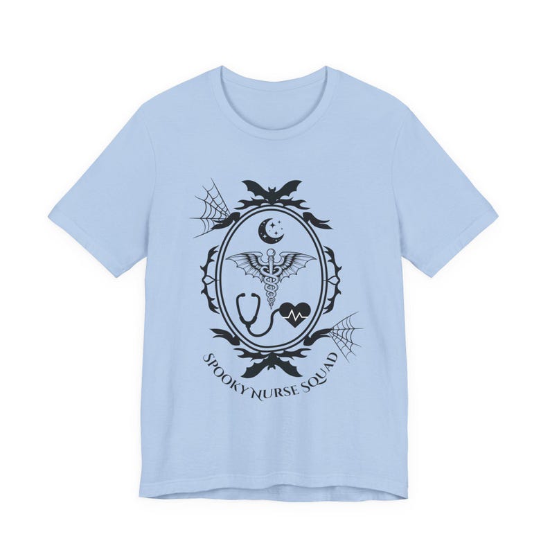 Spooky Nurse Shirt | Goth Nurse Tee | Night Shift RN Shirt | Alt Medical Staff Apparel | Spooky Healthcare Shirt | Creepy Nurse Gift image 12