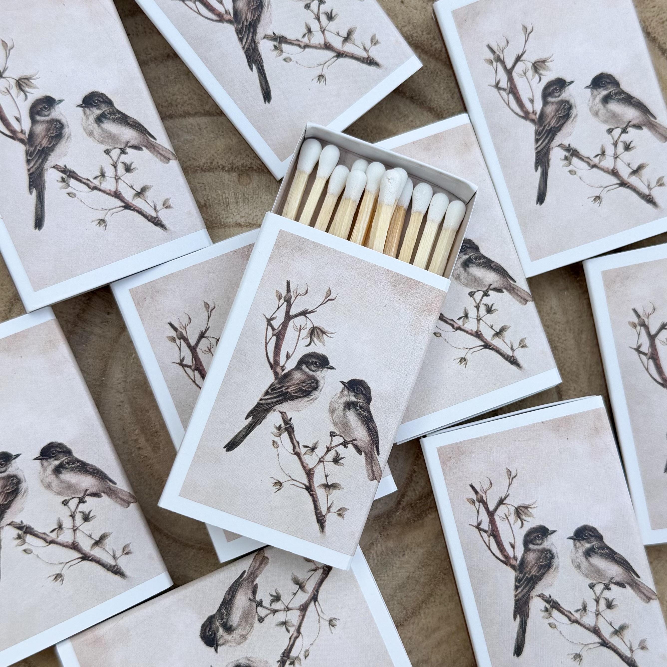 Branch of Birds Match Set | Nature Art | Vintage Art Landscape | Candle ...