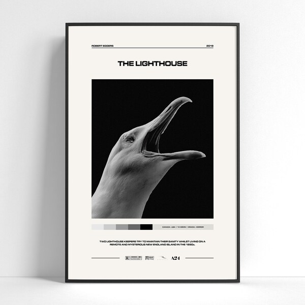 Black and White Lighthouse Poster Etsy