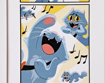 Sydney the Song Cat, Performance Art Print