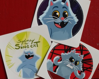 Sydney the Song Cat Vinyl Stickers