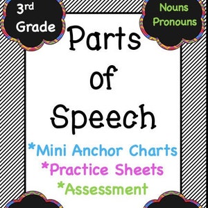 Homeschool 3rd Grade Grammar Practice *Nouns Pronouns Adjectives Verbs Adverbs*
