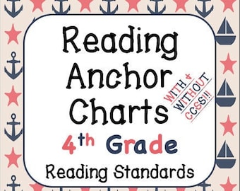 Reading Literature and Informational Text Anchor Charts 4th Grade Language Arts