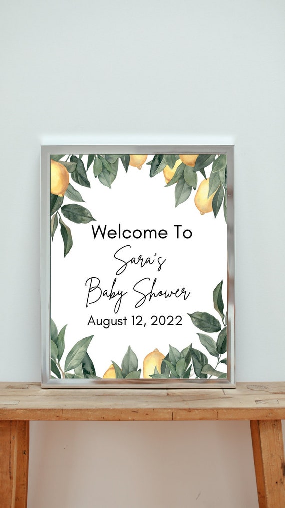 Editable Lemon Baby Shower Sign Sign Baby Shower Etsy