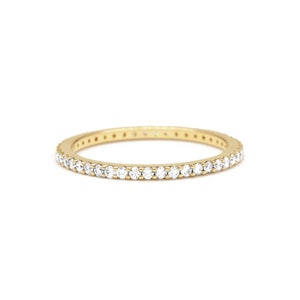 14k Gold Eternity Pave Diamond Ring