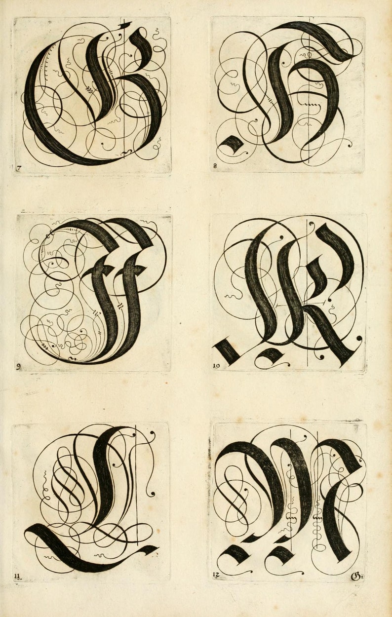1700's German Alphabet Script Digital - Etsy