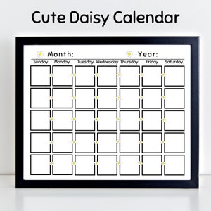 Cute, fun and Easy! Daisy Monthly Calendar Printable Daisy Cute Calendar