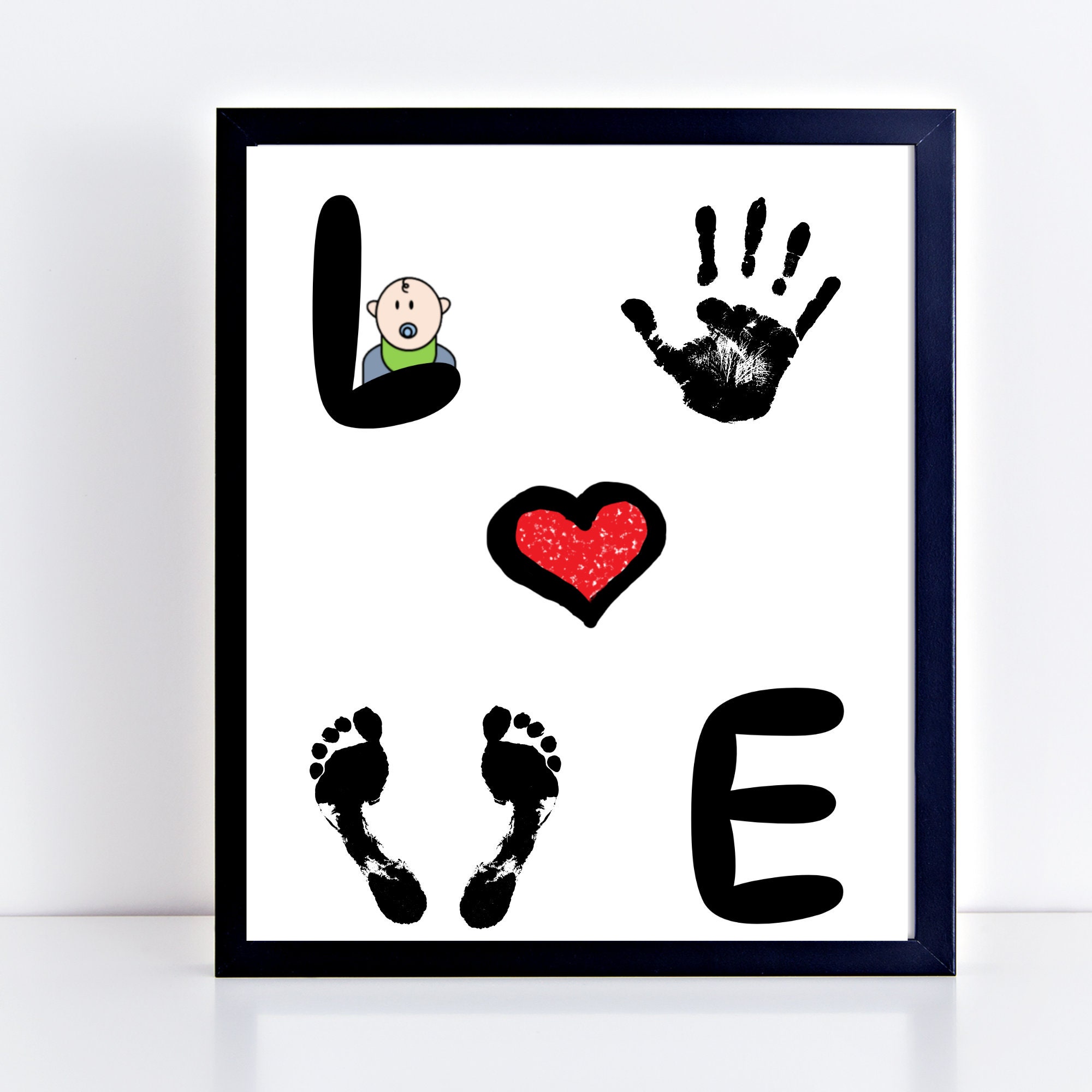 LOVE Handprint Footprint Christmas Gift Baby Love Hand and Foot Prints