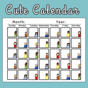 Kids Monthly Calendar Printable – Colorful Undated Classroom Planner PDF