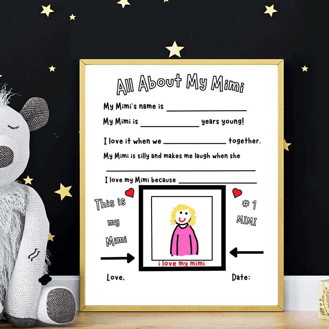 DIY Family Fun Gift Craft Printable for Kids All About My Mimi Etsy