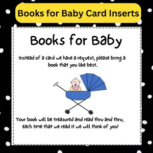 Leuk, leuk en gemakkelijk! Cadeau babybibliotheek, breng een boek naar babyshowerkaart, digitale download, kinderwagen, klassiek, schattig, leuk verzoek