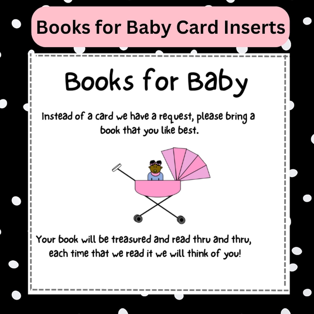 Baby Shower Books for Baby, Printable Cards, Please Bring A Book