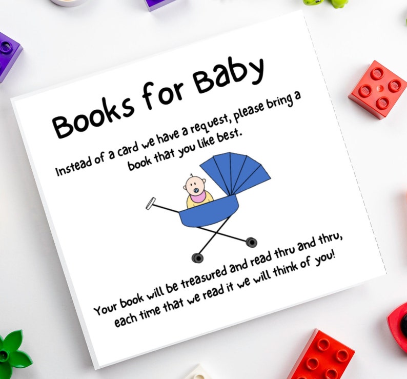 Baby Shower Books for Baby, Printable Cards, Please Bring A Book