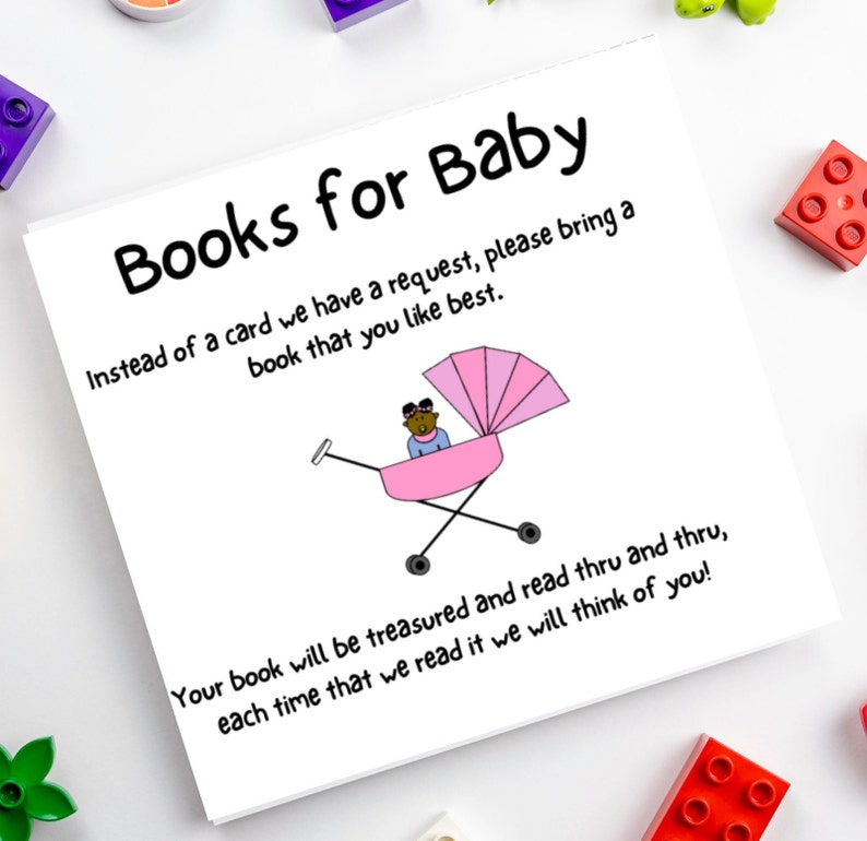 Baby Shower Books for Baby, Printable Cards, Please Bring A Book