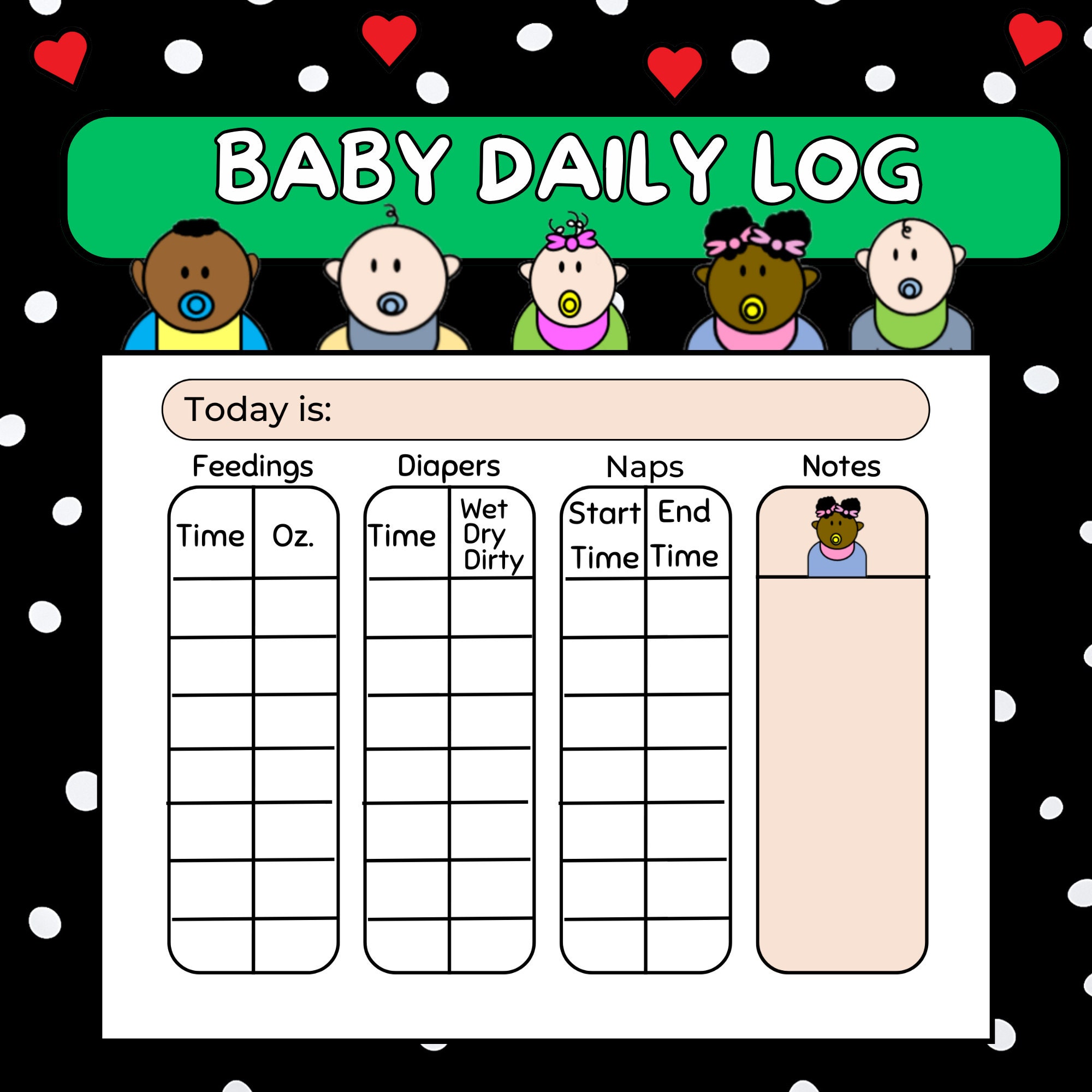 cute-fun-and-easy-infant-daily-log-baby-feeding-chart-baby-diaper-log-infant-etsy