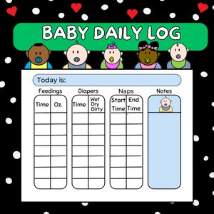 Infant Daily Log – Baby Feeding & Diaper Tracking Chart Printable