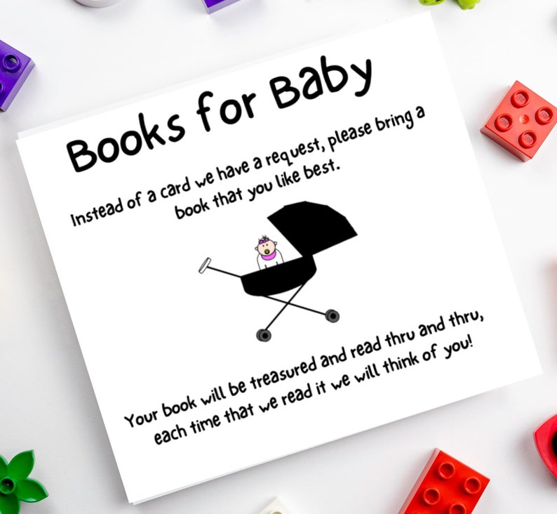Baby Shower Books for Baby, Printable Cards, Please Bring A Book