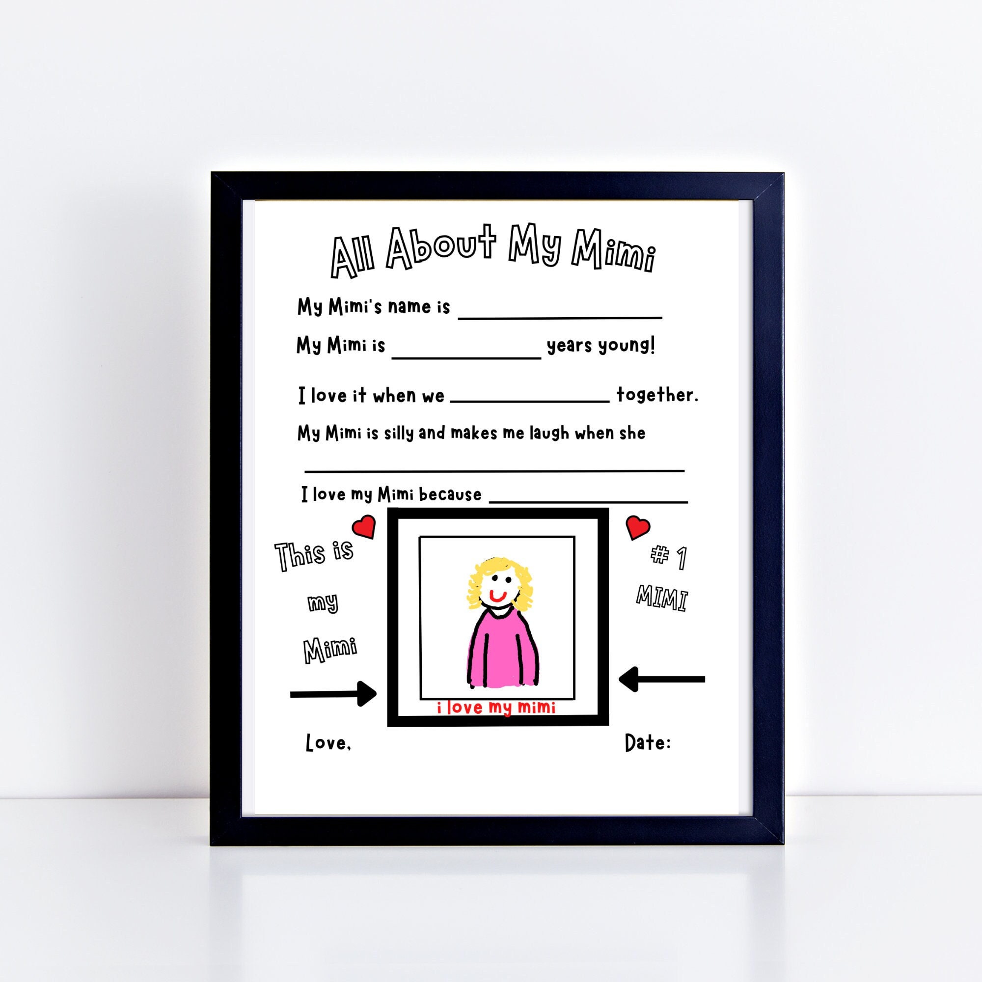 All About My Mimi Questionnaire, Coloring Page Birthday, Card Mothers ...
