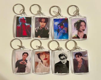 8 Ateez Mini Photocard Keychain Set (Front and Back)