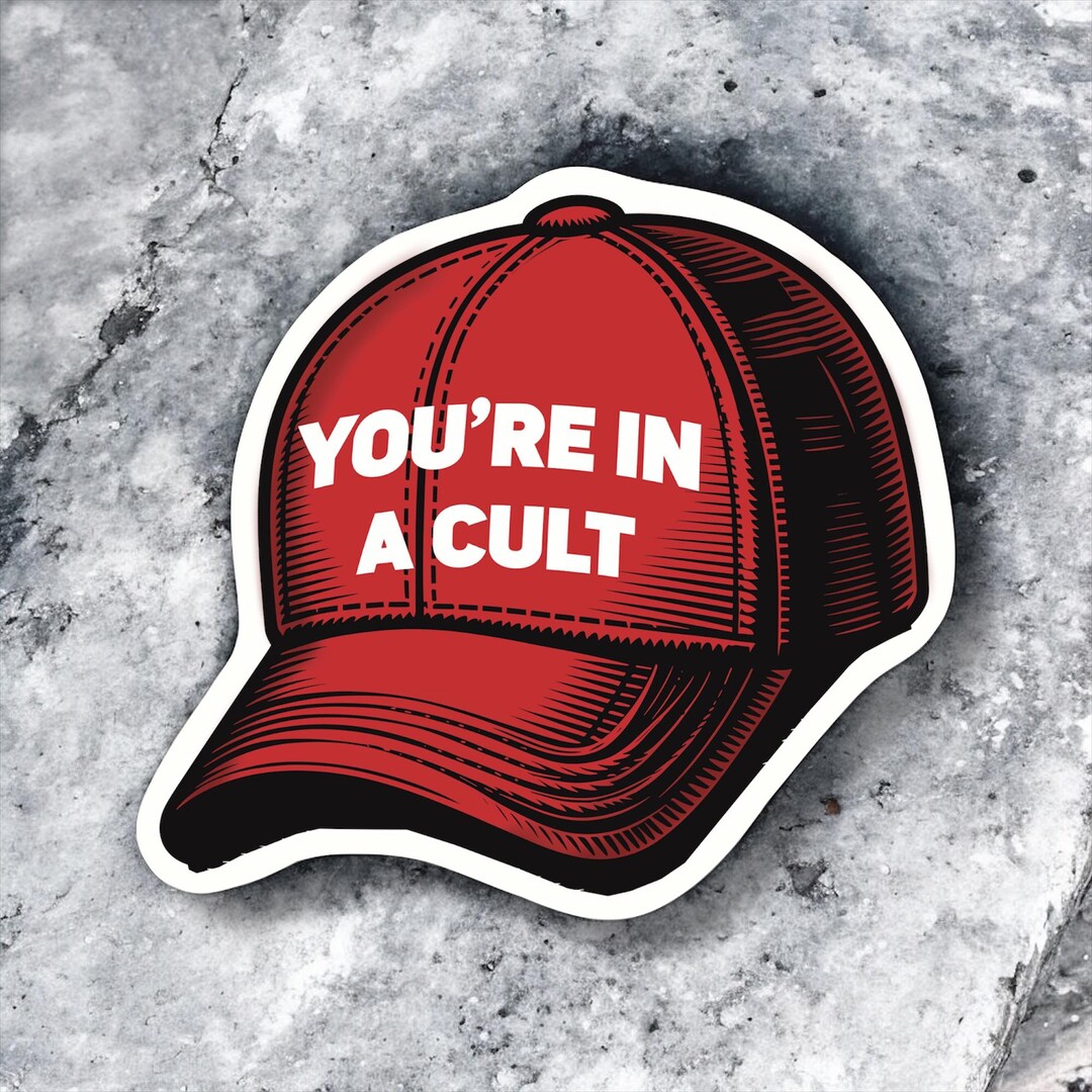 Anti-maga Cult Awareness Red Hat Sticker: Political Leftist Resistance ...