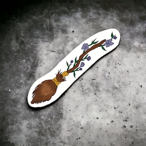 Magical Witch Broom Kitchen Stickers | Cottagecore Witchy Gifts for Home Decor | Bruja Ephemera