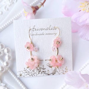 Cherry Blossom Drop Flower Earrings