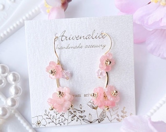 Cherry Blossom Drop Flower Earrings
