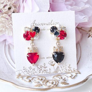 Playing Cards Crown Heart Earrings
