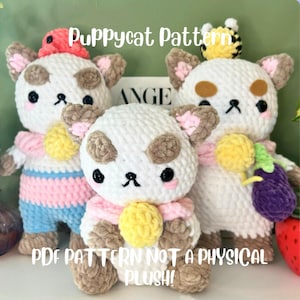 3 in 1 Amigurumi Puppycat Pattern PDF *Not a Physical Plushie*