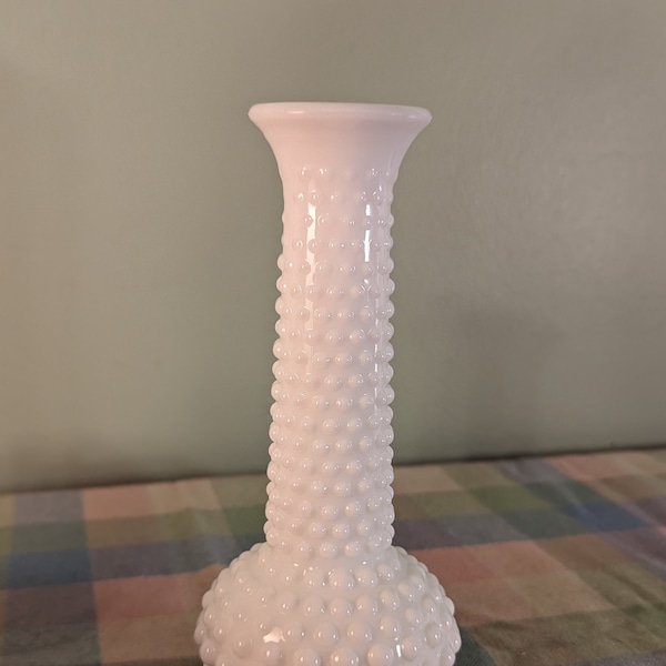 Vintage Hobnail Milk Glass Brody Bud Vase
