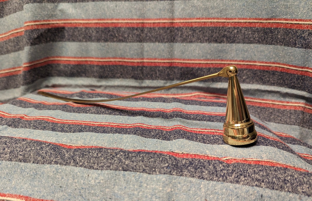 Vintage Brass Hinged Flat Handled Candle Snuffer Etsy