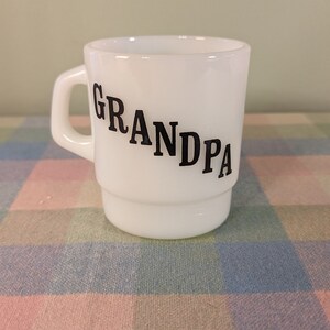 Vintage Milk Glass Grandpa Coffee Mug
