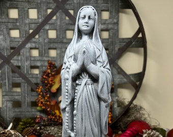 Absolutely Beautiful Cast Stone Virgin Mary Statue, Serene Virgin Mary Statue, Catholic Statue, Christian Statue, Virgin Mary