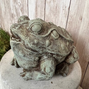 Bull Frog, Toad, Little Frog Prince, Frog Statue, Concrete Frog, Cement Frog, Cast Stone Frog, Frog Figurine