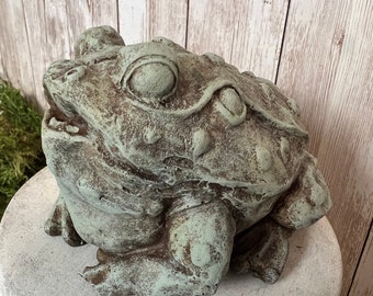 Large Bull Frog, Toad, Little Frog Prince, Frog Statue, Concrete Frog, Cement Frog, Cast Stone Frog, Frog Figurine