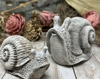 Set of Concrete Snail Statues, Snail Figurines