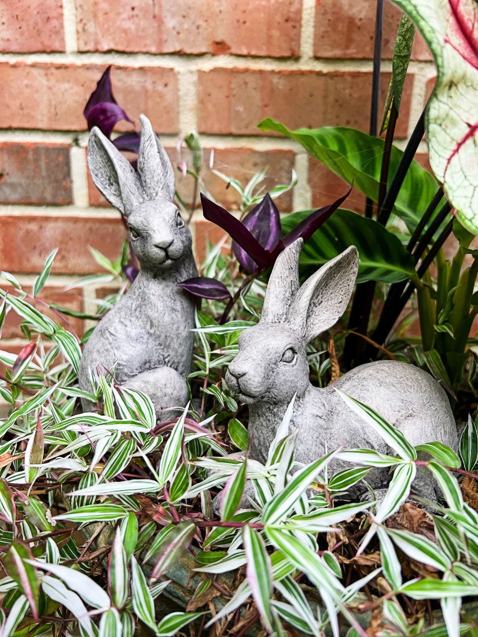Bunny Statues for Outdoor Etsy