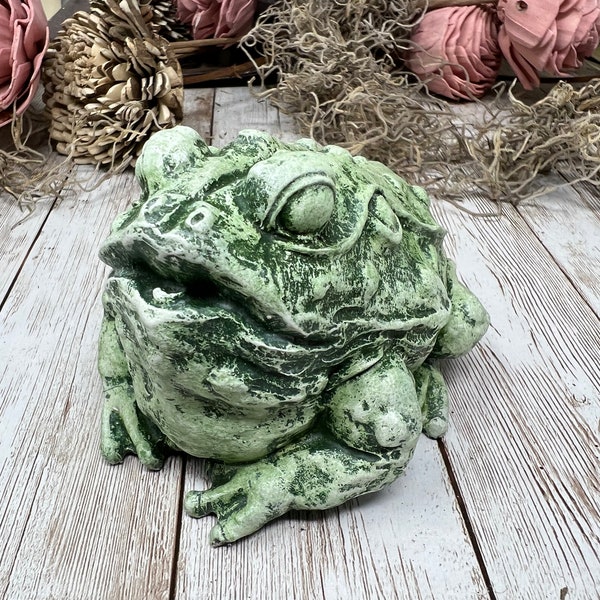 Large Bull Frog, Toad, Little Frog Prince, Frog Statue, Concrete Frog, Cement Frog, Cast Stone Frog, Frog Figurine