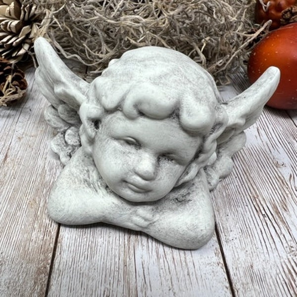 Cute little, Concrete Angel, Cherub Figurine, Statue