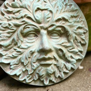 Green Man Wall Plaque, Green Man Garden Plaque, Green Man, Wall Plaque, Garden Decor, Garden Ornament, approximately 11 inches