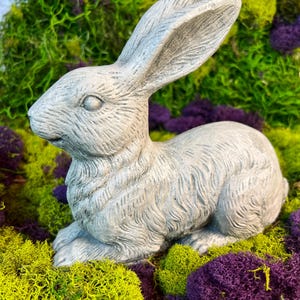 English Hare Rabbit Statue, Bunny Statue, Concrete, Cast Stone Rabbit Statue