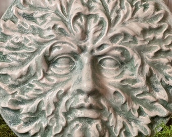 Green Man Wall Plaque, Green Man Garden Plaque, Green Man, Wall Plaque, Garden Decor, Garden Ornament, approximately 11 inches