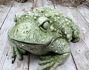 Large Warty Frog, Toad, Little Frog Prince, Frog Statue, Concrete Frog, Cement Frog, Cast Stone Frog, Frog Figurine