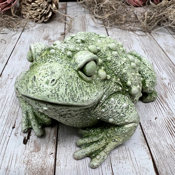 Large Warty Frog, Toad, Little Frog Prince, Frog Statue, Concrete Frog, Cement Frog, Cast Stone Frog, Frog Figurine