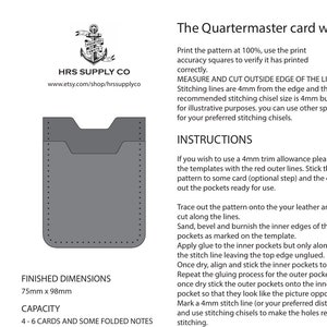 Leather cardholder PDF front pocket design, beginner leather wallet pattern,
