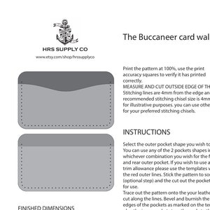 Leather cardholder PDF front pocket design, beginner leather wallet pattern,