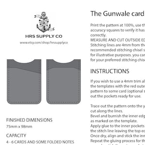 Leather cardholder PDF front pocket design, beginner leather wallet pattern,