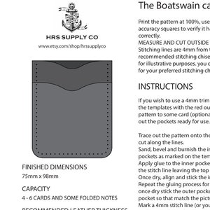 Leather cardholder PDF front pocket design, beginner leather wallet pattern,