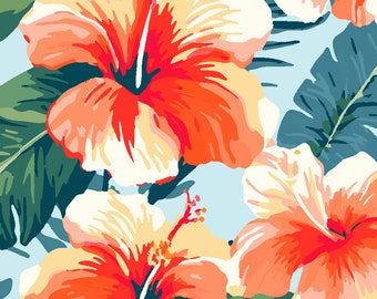 Botanical Floral Paint By Numbers - Paint by number for adults - Hibiscus, Still Live, Floral Painting -Paint by number - Color by Number